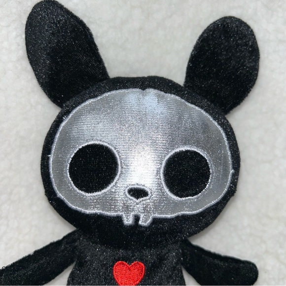 Skelanimals Jack the bunny rabbit Fiesta 10" small light weight black red heart - Picture 2 of 7
